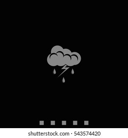 Lightning cloud icon. Thunderstorm sign.