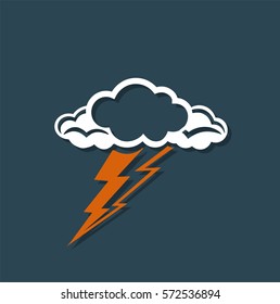 Lightning Cloud icon. Thunderstorm sign