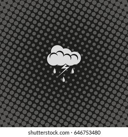 Lightning cloud icon. Thunderstorm sign.