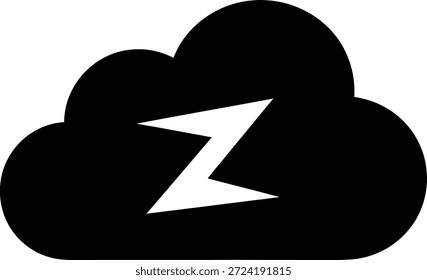 Icono de la nube del relámpago, símbolo de la tormenta, Vector de advertencia del Clima de la tormenta