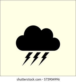 Lightning cloud icon. thunderstorm vector illustration