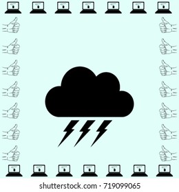 Lightning cloud icon. thunderstorm vector illustration