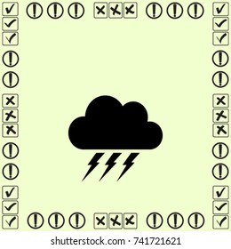 Lightning cloud icon. thunderstorm vector illustration