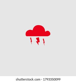 Lightning Cloud Icon In Trendy Design Vector Eps 10