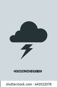 Lightning Cloud Icon, Vector