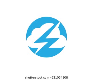 Lightning with cloud Logo Template vector icon illustration design