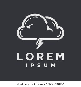 lightning cloud logo vector with a minimalist modern style