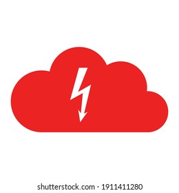 Lightning and cloud on white