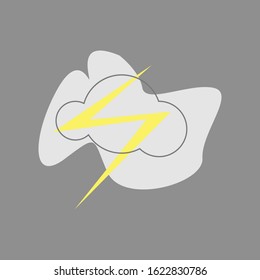lightning cloud splash color vector