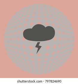 lightning and cloud, vector icon