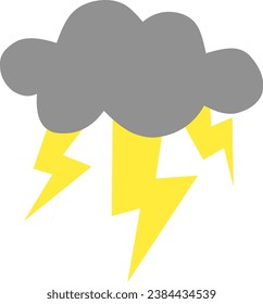 Lightning cloud vector image for coloring book