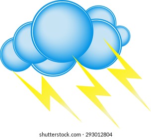 The lightning and cloud weather icon.vector illustration