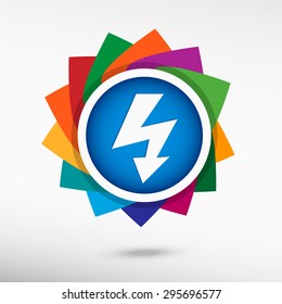Lightning color icon, vector illustration. Flat design style