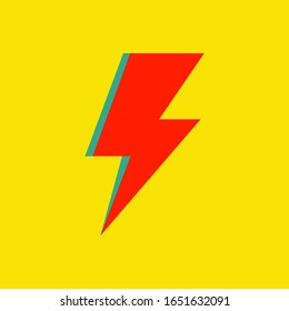 lightning colorful flat vector illustration.