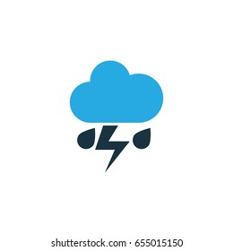 Lightning Colorful Icon Symbol. Premium Quality Isolated Thunderstorm Element In Trendy Style.