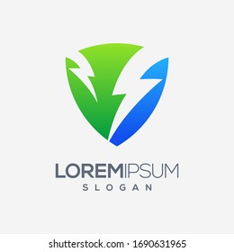 lightning colorful logo design vector