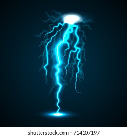 Lightning concept background. Realistic illustration of lightning vector concept background for web design