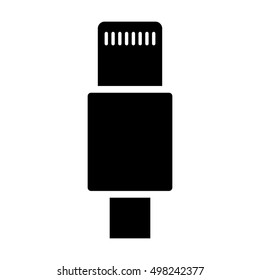 Lightning connector cable flat vector icon for apps and websites