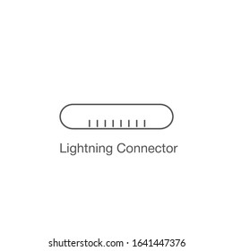 Lightning connector flat vector icon for apps and websites. Stock Vector illustration isolated on white background.