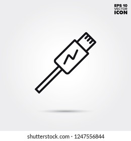 Lightning connector line icon. Electronic component vector symbol.