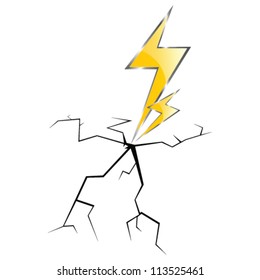 lightning and cracks vector illustration on a white background
