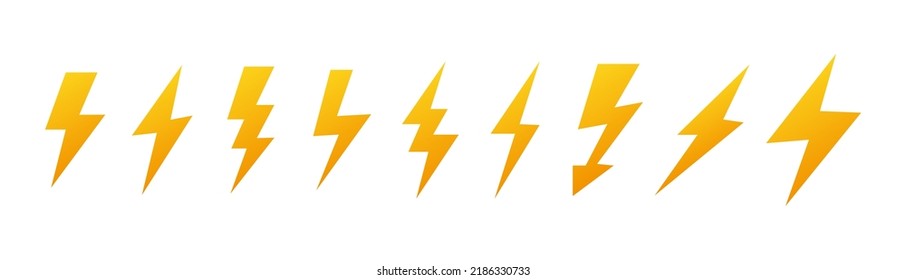 Lightning current set. Vector graphics