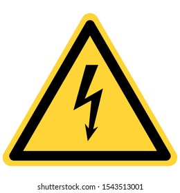 Lightning and danger sign on white