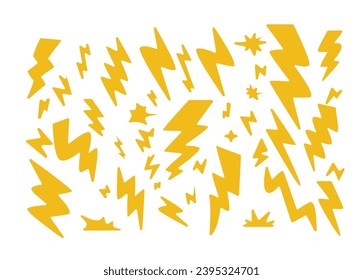 Lightning doodle hand drawn icon design template