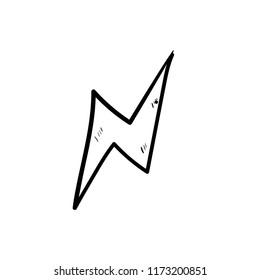 lightning doodle icon vector 