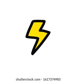 lightning doodle icon, vector illustration