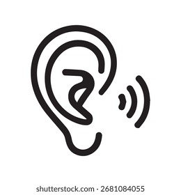 Lightning ear icon perfect for emergency sound awareness and sound detection brands