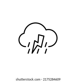 lightning editable outline icon, weather icon