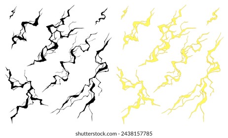 Lightning effect illustration material set