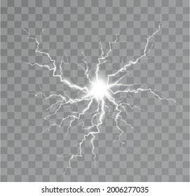 Lightning effect, thunderstorm, light effect. Electricity.