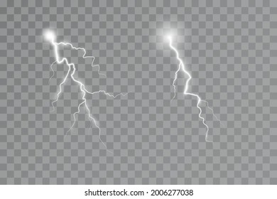Lightning effect, thunderstorm, light effect. Electricity.