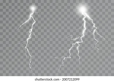 Lightning effect, thunderstorm, light effect. Electricity.
