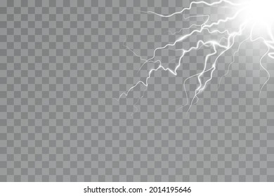 Lightning effect, thunderstorm, light effect. Electricity.
