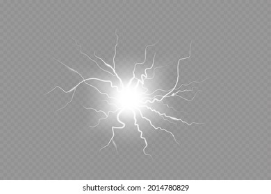 Lightning effect, thunderstorm, light effect. Electricity.
