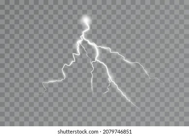 Lightning effect, thunderstorm, light effect. Electricity.