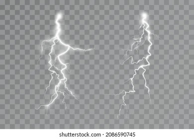 Lightning effect, thunderstorm, light effect. Electricity.