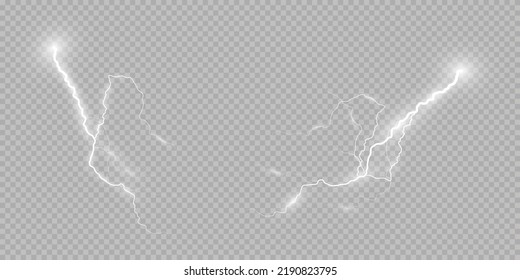 Lightning effect, thunderstorm, light effect. Electricity.