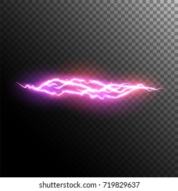 Lightning and electric effect. Electric discharge. Neon magic light.