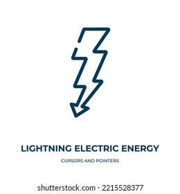 Leuchtende elektrische Energie-Symbol. Lineare Vektorgrafik aus der Cursoring- und Zeigersammlung. Umriss der elektrischen Energie Symbol Vektorgrafik. Dünnliniensymbol für die Verwendung in Web- und mobilen Apps, Logo, 
