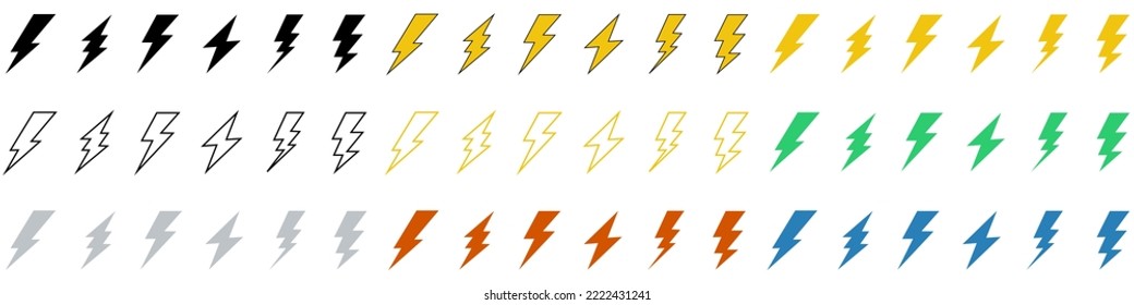 iluminación de la velocidad de la energía eléctrica de la tormenta selección del icono de color batería vectorial gráfico 