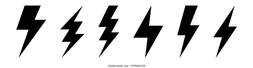 Icono eléctrico relámpago. Símbolo de círculo del perno. Señal de energía de carga de energía. Ilustración vectorial.