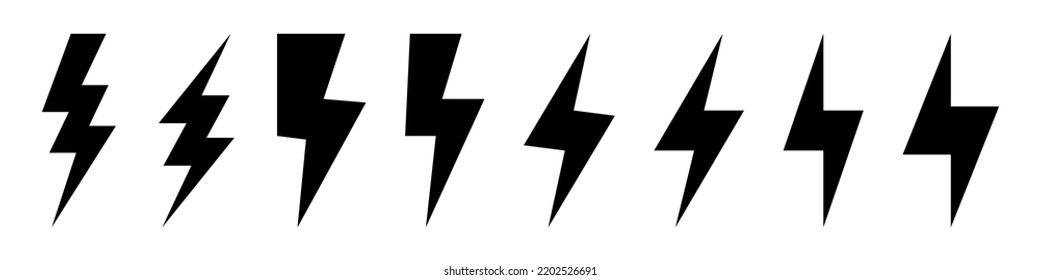 Icono eléctrico relámpago. Símbolo de círculo del perno. Señal de energía de carga de energía. Ilustración vectorial.