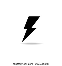 Icono eléctrico relámpago aislado en fondo blanco. Ilustración del vector