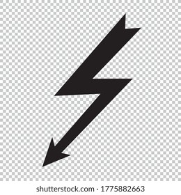 Icono eléctrico luminante en fondo transparente marcado. Ilustración vectorial. Archivo vectorial Eps 10.