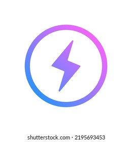 Lightning, Electric Power Color Vector Icon	