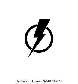 Lightning Electric Power. Energy and Thunder Electricity. Lightning Bolt Flash. Power Fast Speed flat vector icon. Simple solid symbol isolated on white background